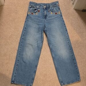 Zara Denim with Embroidered Accents